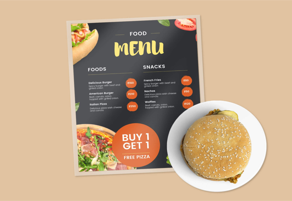Menu Cards A4 with Hard Lamination